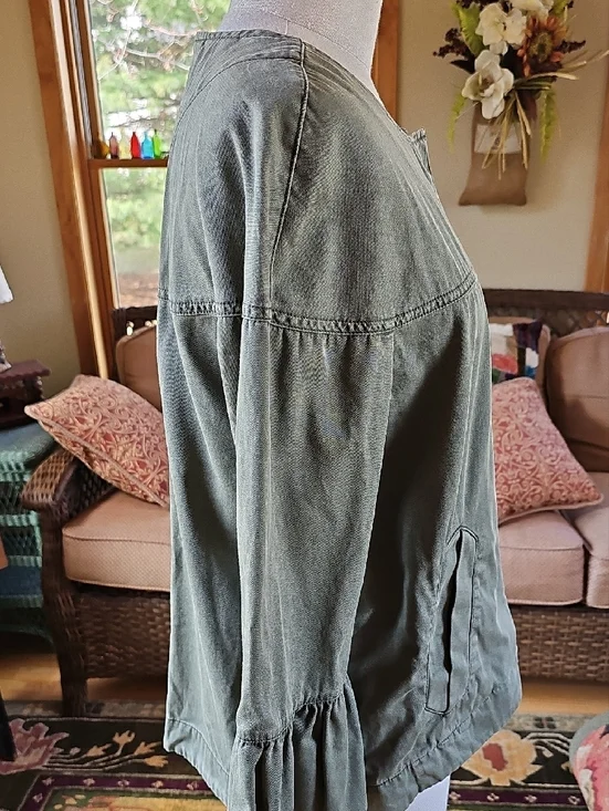 Sanctuary Olive Green Utility Jacket with Front Pockets Size Medium - Picture 4 of 7